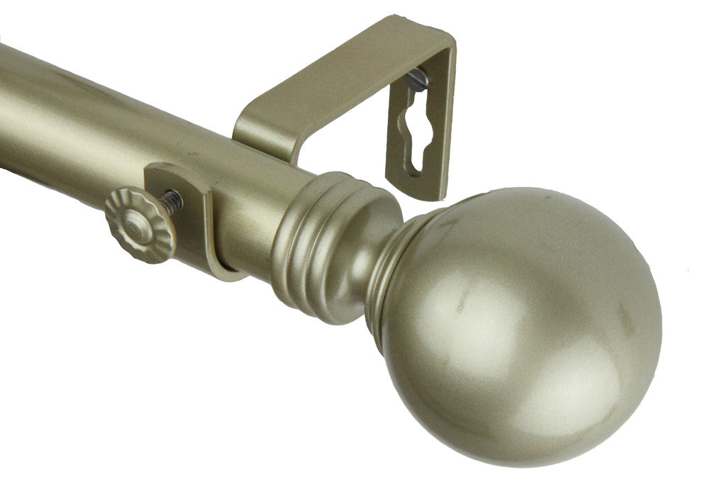 Globe Curtain Rod, Light Gold, 28"-48"