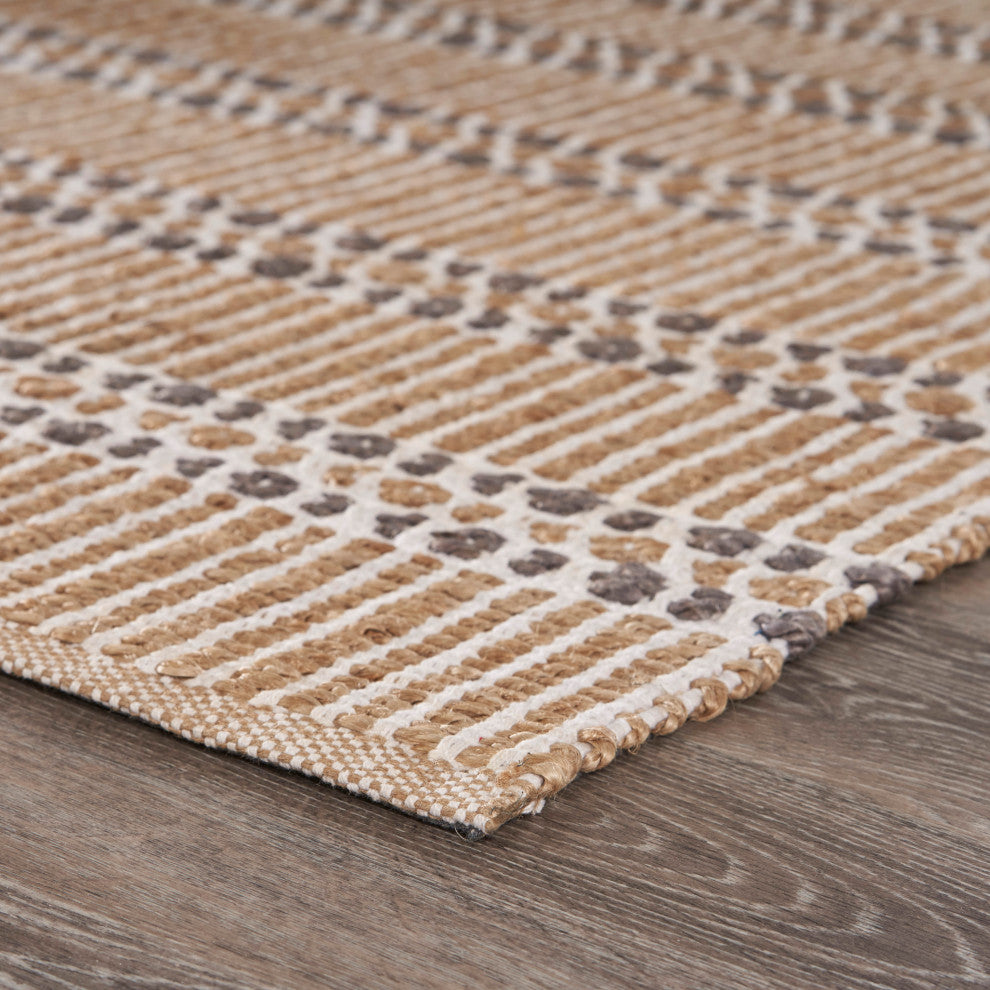Delightfully Detailed Organic Jute Area Rug, 9' x 12'