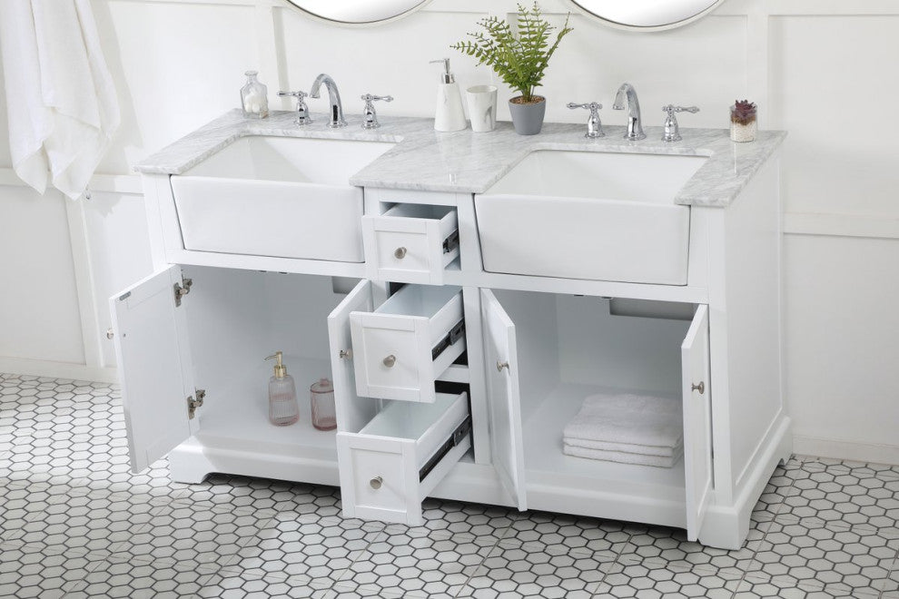 Home Living 22" Farmhouse White-Light Bathroom Vanity