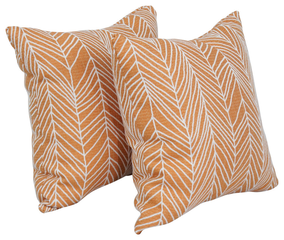 17" Jacquard Throw Pillows With Inserts, Set of 2, Demeter Bitter