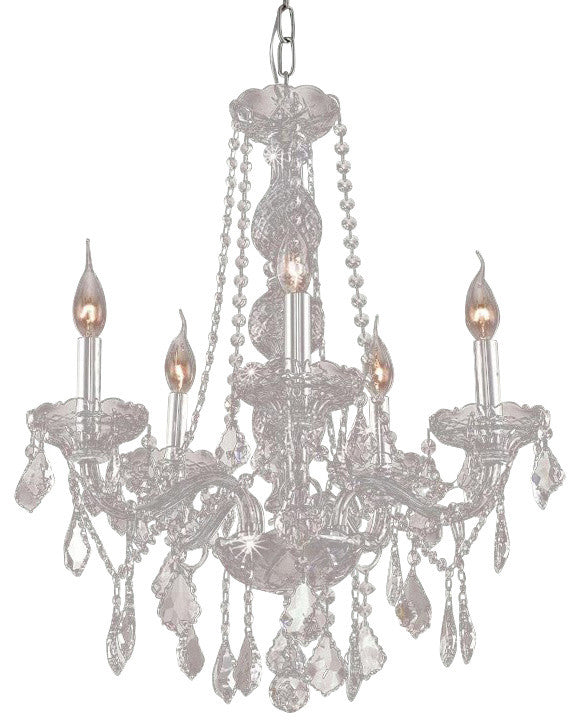 Elegant Verona Dining Room Light, Chrome Finish With Royal Cut Crystal
