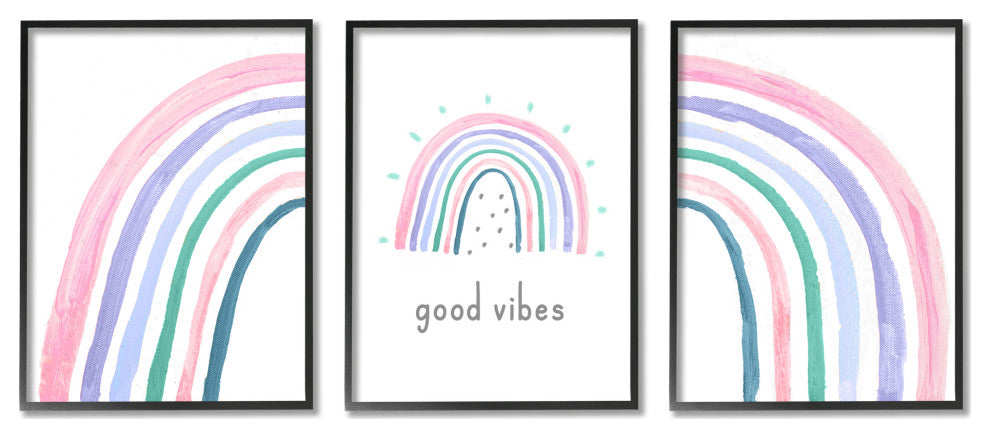 Playful Good Vibes Rainbow Pastel Pink Purple Arches,16 x 20