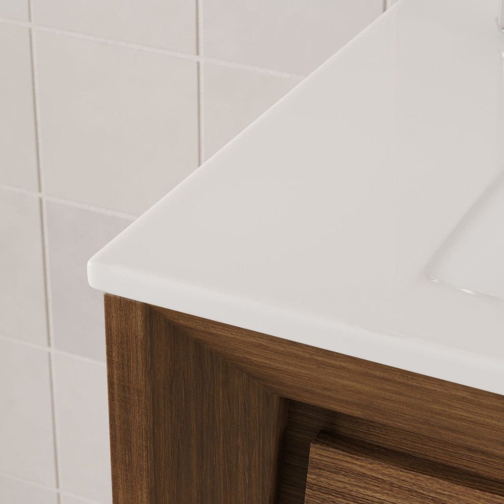 The Gellar Bathroom Vanity, Brown, 30", Single Sink, Freestanding