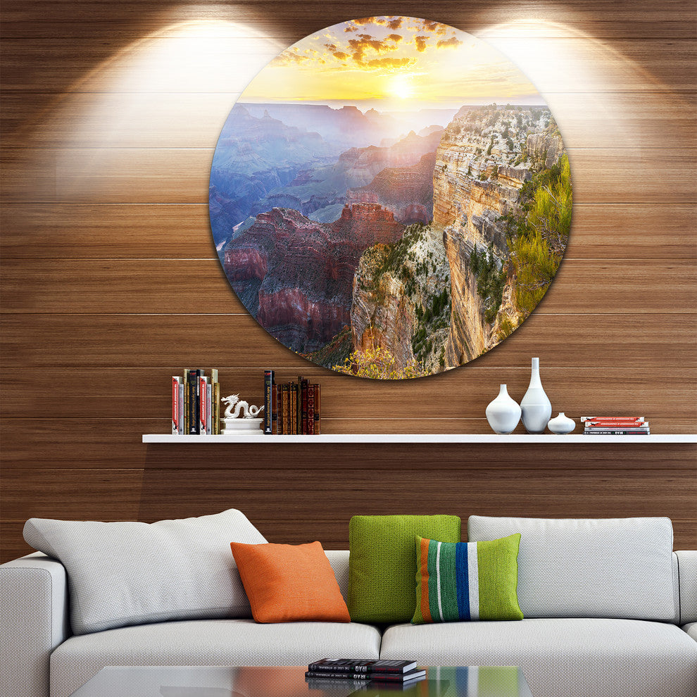 Grand Canyon Landscape, Photography Disc Metal Artwork, 23"