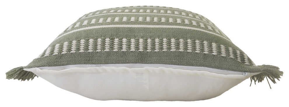 Dash Geometric Indoor Outdoor Throw Pillow, Green/White
