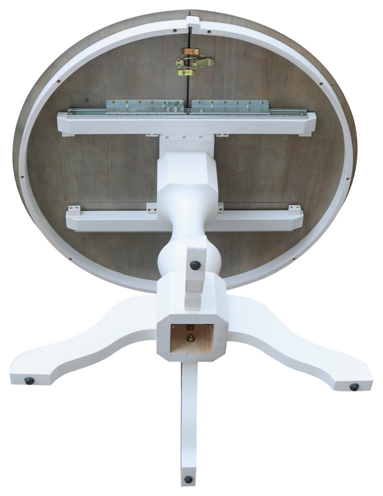 36" Round Top Pedestal Dining Table with 12" Leaf