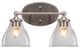 Capri 2-Light Bath Bar, Brushed Nickel/Clear Bubble