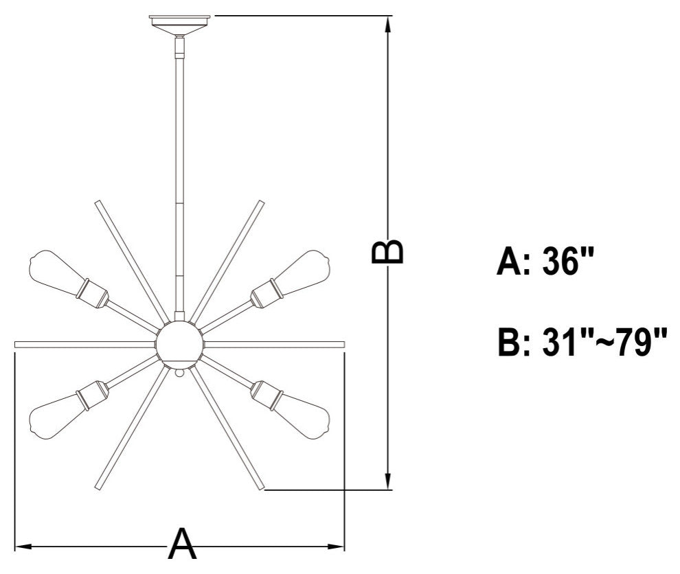 Estelle 36" 16 Light Pendant Natural Brass