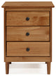 Classic Midcentury Modern 3-Drawer Solid Wood Nightstand, Caramel