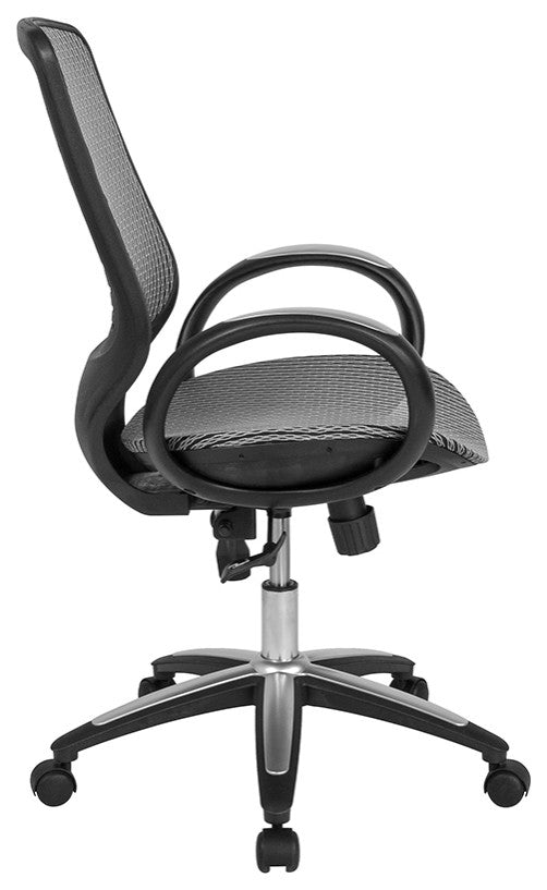 Newton High Back Office Chair With Contemporary Mesh Design, Gray