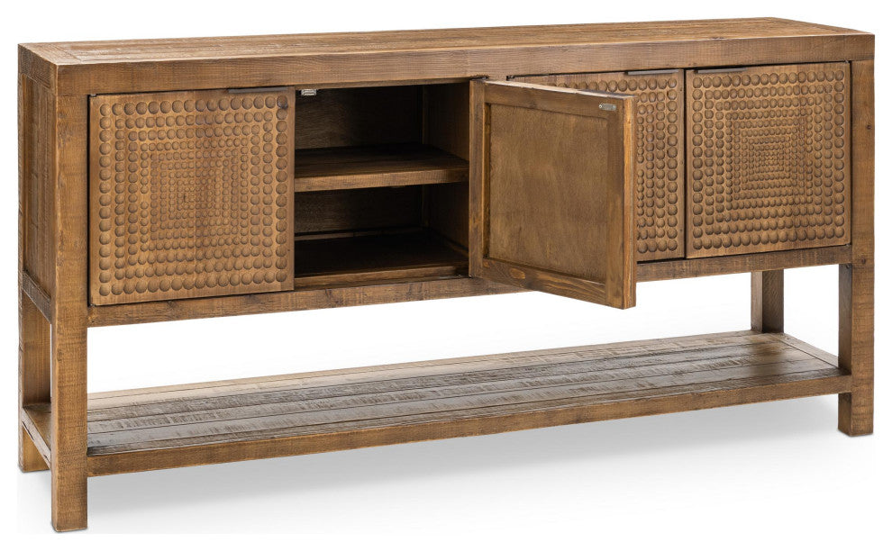 Osiris 4-Door Reclaimed Pine Wood Buffet Sideboard by Kosas Home