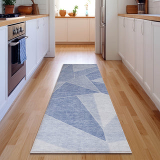 Premium Machine Washable Mayfield AMF636 Sky 2'3" x 7'6" Runner Rug