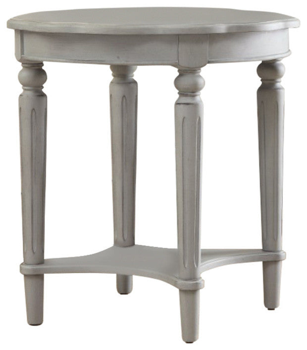 Benzara BM154598 Open Bottom Shelf End Table, Antiqued Slate