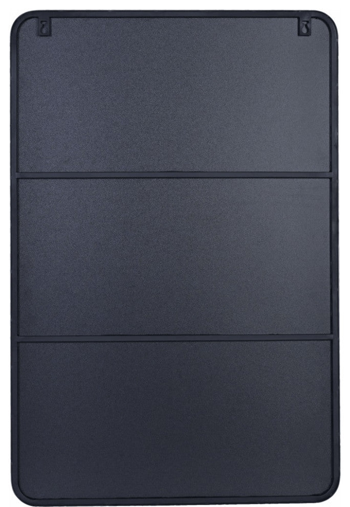 Black Rectangle Accent Metal Mirror
