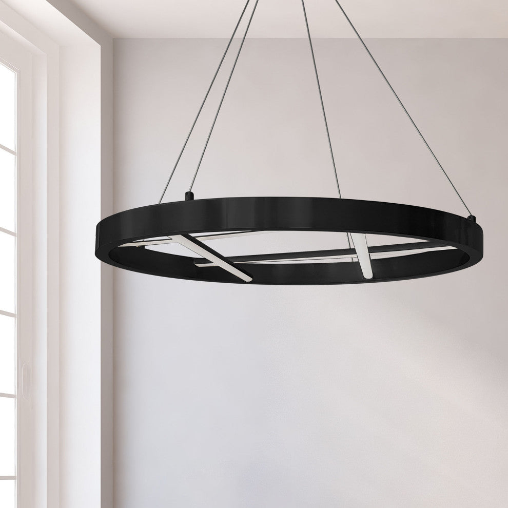 Dante Modern 1 Light matte Black White Metal Pendant