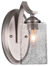 Zilo Wall Sconce Shown, Graphite Finish With 4" Smoke Bubble Glass