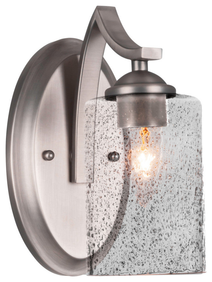 Zilo Wall Sconce Shown, Graphite Finish With 4" Smoke Bubble Glass