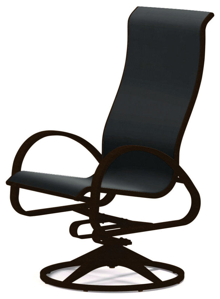 Aruba II Sling Supreme Height Swivel Rocker, Textured Kona, Black