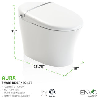 ENVO Aura Smart Bidet Toilet with Remote and Auto Flush