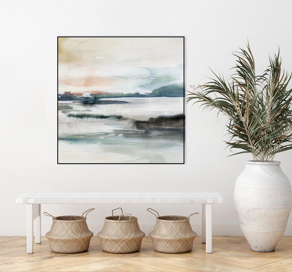 "Dusk Fall I" Framed Canvas by Giant Art 20"x20"