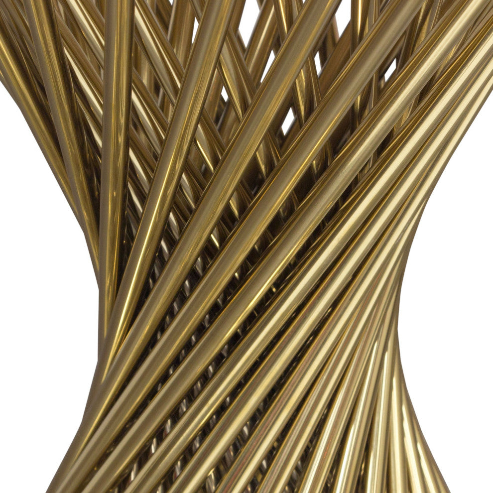 Solstice 18" Round End Table With Spiral Spoked Base, Gold