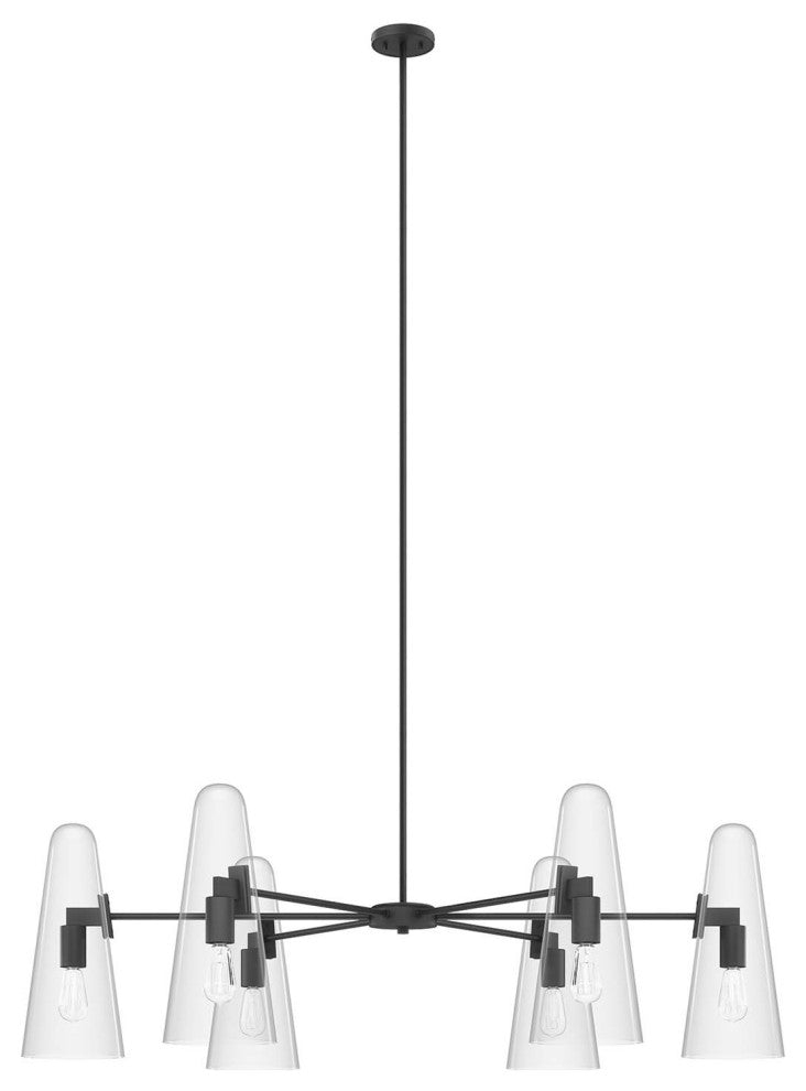 Beacon 6-Light Chandelier, Clear Black