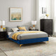 Sutton Full Performance Velvet Bed Frame-Navy