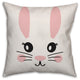 Simple Bunny Face 20x20 Throw Pillow Cover