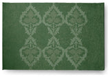 Fancy Leaves Soft Chenille Area Rug, Green, 4'x6'