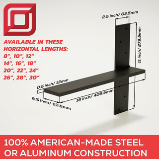 Free Hanging Aluminum Shelf Bracket, 16