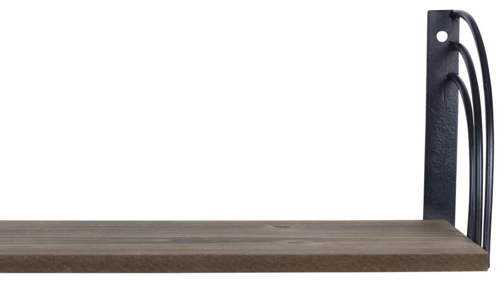Set of Two Arched Wooden Floating Wall Shelves
