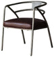 Industrial Gray and Brown Dining Chair Upholstered Curved Back Chairs (Set of 2)