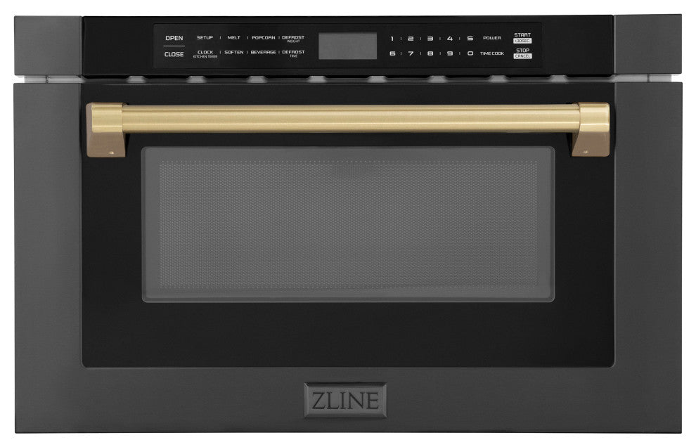 ZLINE Microwave Drawer s, Black Stainless and Champagne Bronze MWDZ-1-BS-H-CB