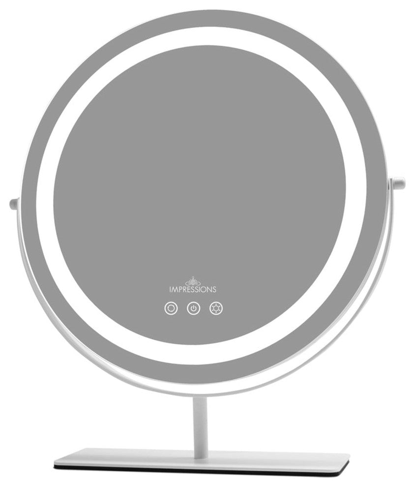 Aura Tri Tone LED Makeup Mirror, White