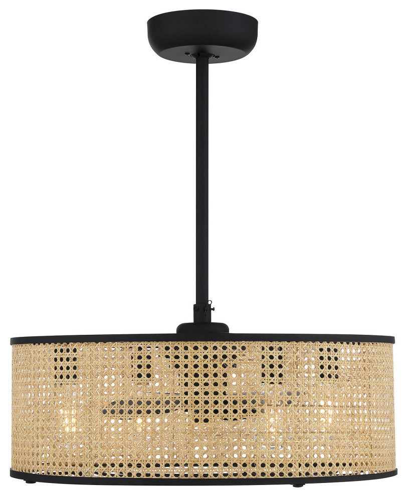 Savoy House 25-FD-1650 Astoria 4 Light 25"W LED Drum Chandelier - Matte Black