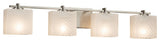 Fusion Era 4-Light Bath Bar, Rectangle, Nickel, Weave, LED