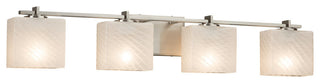 Fusion Era 4-Light Bath Bar, Rectangle, Nickel, Weave, LED