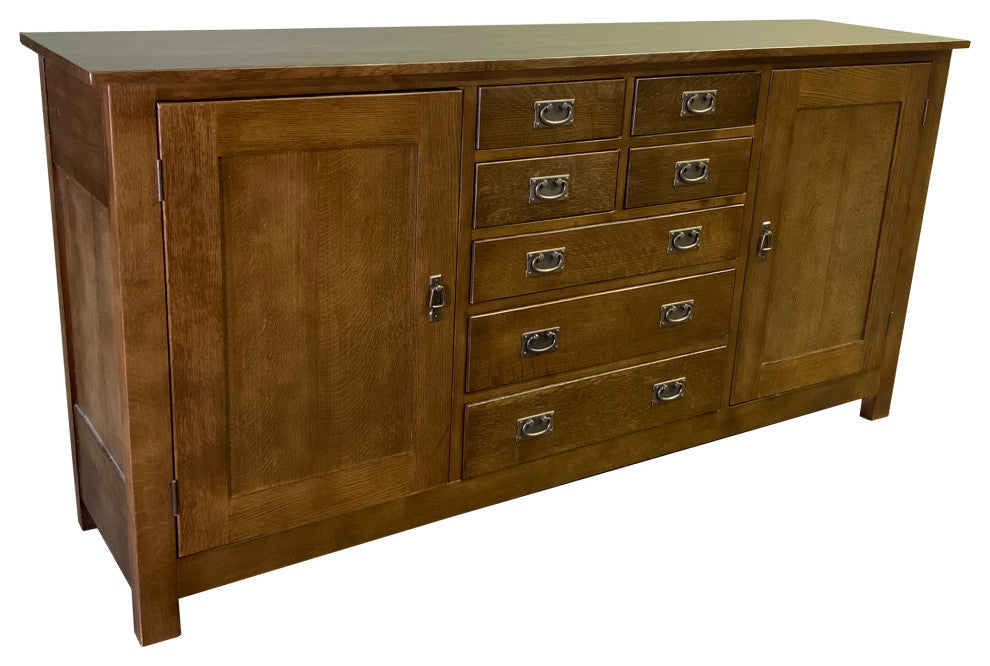 Mission 7 Drawer Sideboard with 2 Doors, Walnut (AW)