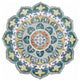 6" Round Teal Floral Mandala Area Rug