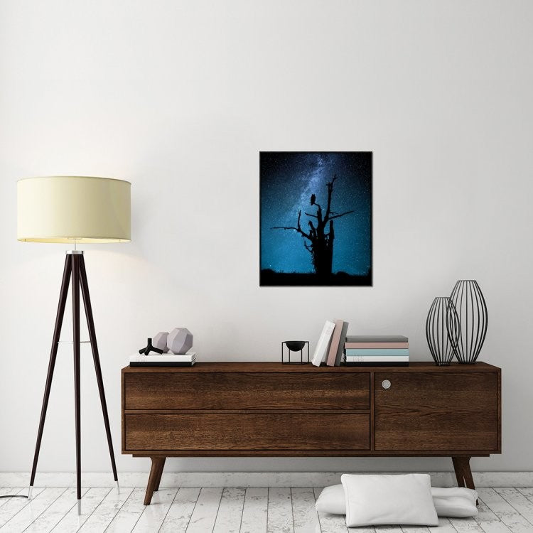 "Alone In The Dark" Framed Canvas Giclee by Manu Allicot, 26x31"