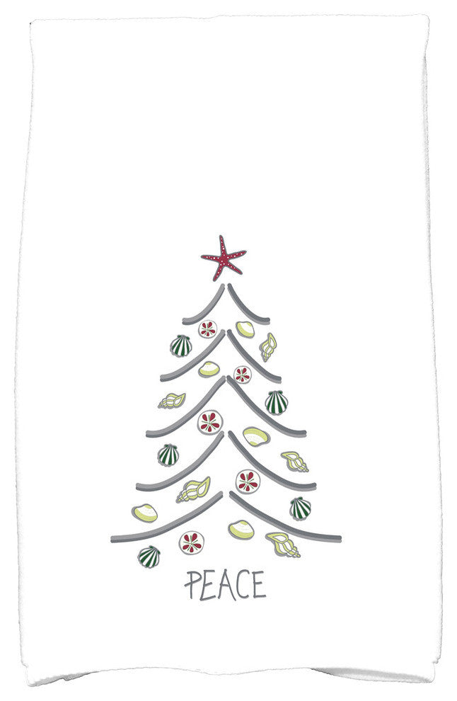 Sand Tree Holiday Geometric Print Kitchen Towel, Cranberry