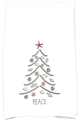 Sand Tree Holiday Geometric Print Kitchen Towel, Cranberry