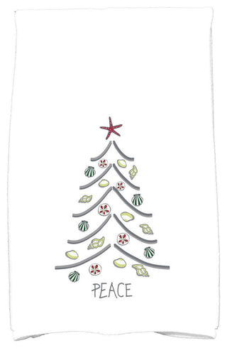 Sand Tree Holiday Geometric Print Kitchen Towel, Cranberry