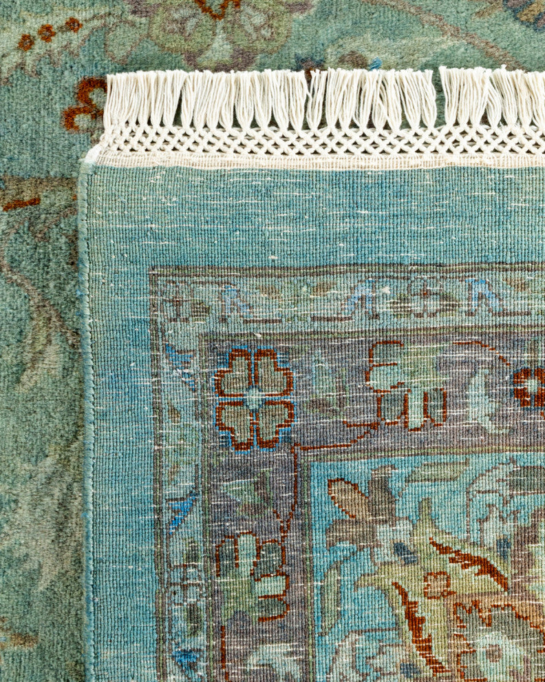 Fine Vibrance, One-of-a-Kind Hand-Knotted Area Rug Blue, 9' 2" x 12' 6"