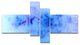 Light Blue Starry Fractal Sky, Abstract Canvas Art Print, 60"x32", 4 panels