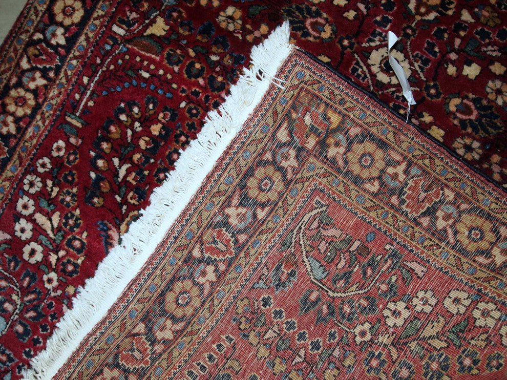 Handmade antique Persian Sarouk rug 3.2' x 5.3' (97cm x 151cm) 1920s