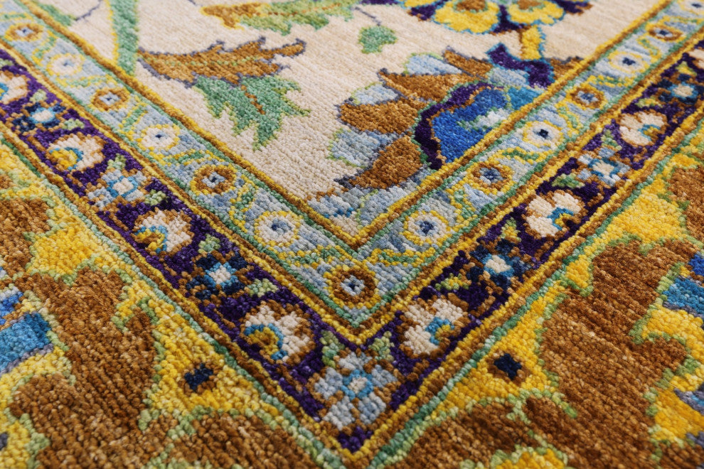 8' 10" X 11' 4" Persian Tabriz Vegetable Dye Handmade Wool Rug Q4567