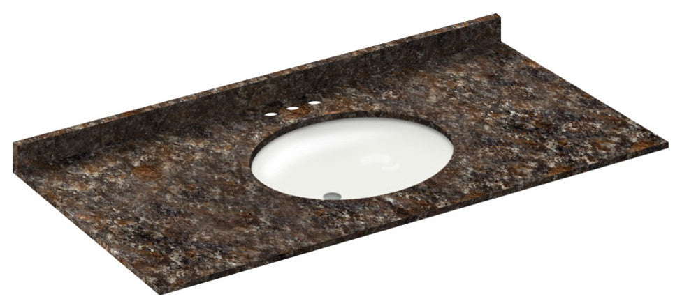 49x22 Tan Brown Granite Vanity Countertops, 4 Faucet Spread