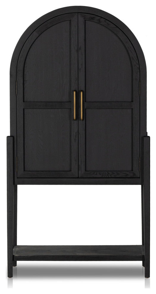 Tolle Bar Cabinet Drifted Matte Black Veneer, Drifted Oak Veneer, Matte Black
