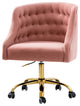 Home Office Swivel Chair with Button-Tufted Back, Pink
